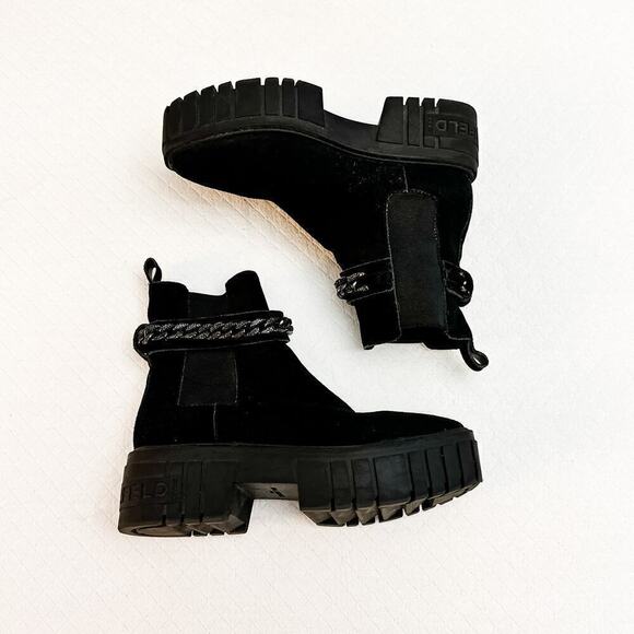 Karl Lagerfeld Paris Women's Reign Ankle Boot Combat Size 8.5 - Picture 3 of 7